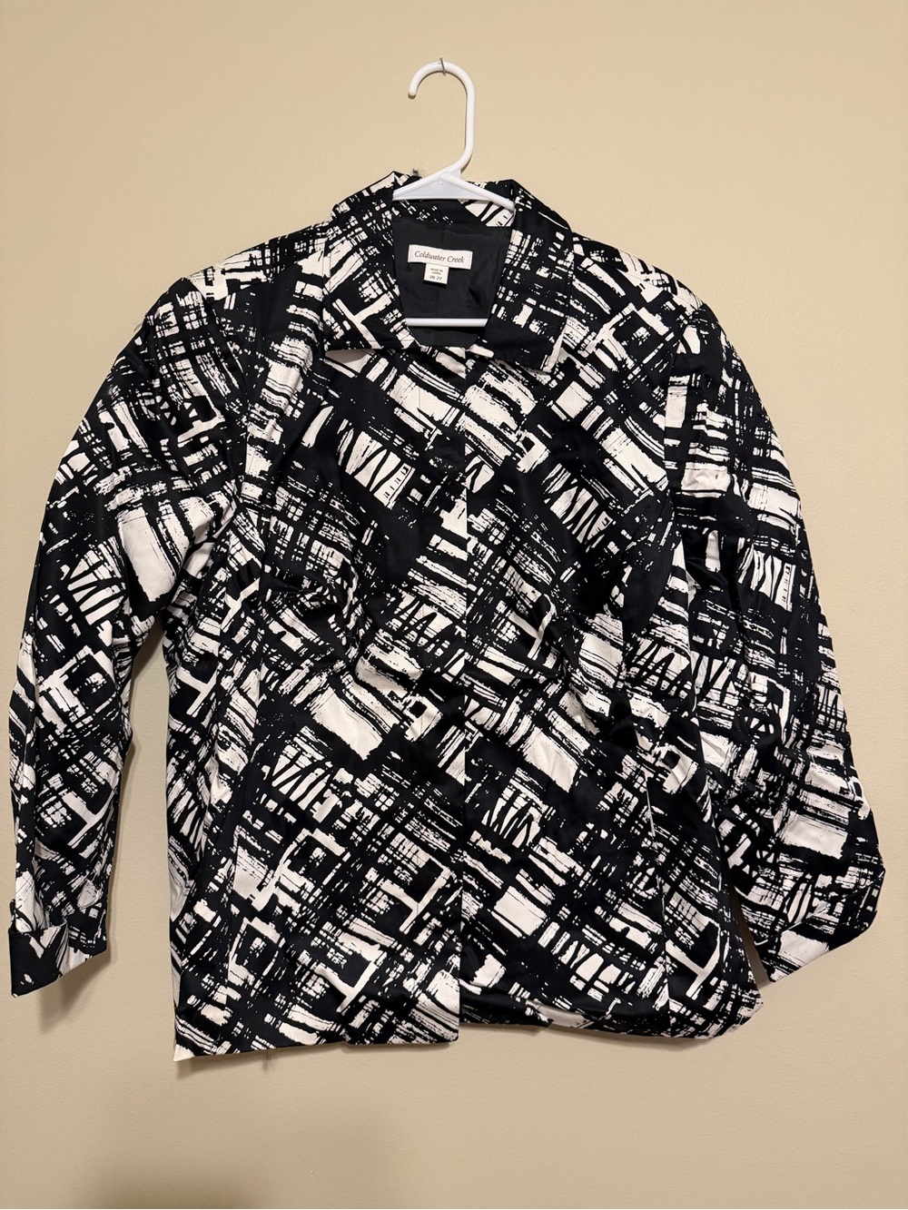 Coldwater Creek Black & White Abstract Blazer
